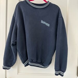 MADHAPPY varsity sweatshirt navy and light blue